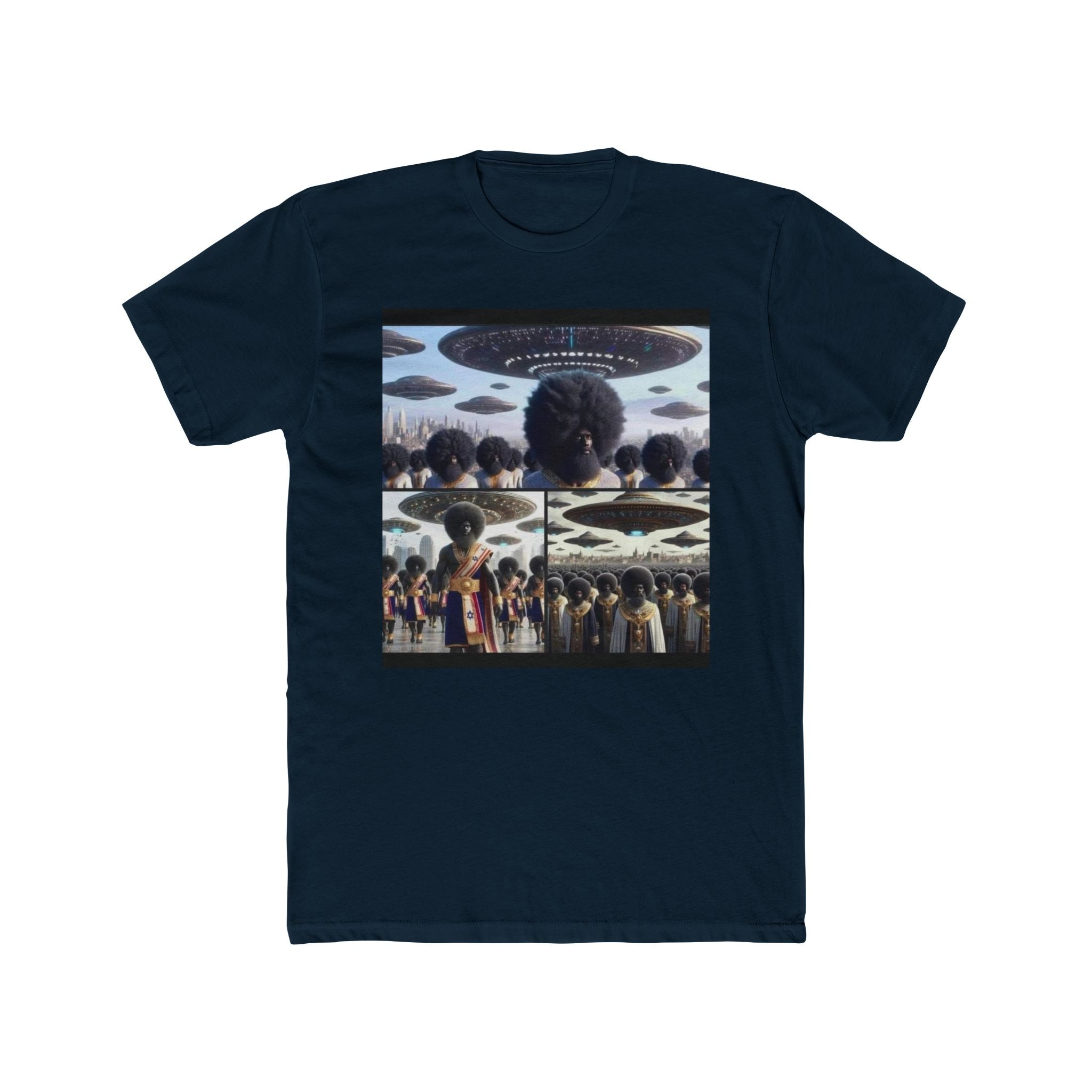 Alien Encounter Unisex Cotton Crew Tee | Sci-Fi Art T-Shirt, Unique Gift, Casual Style, Graphic Tee, Everyday Wear