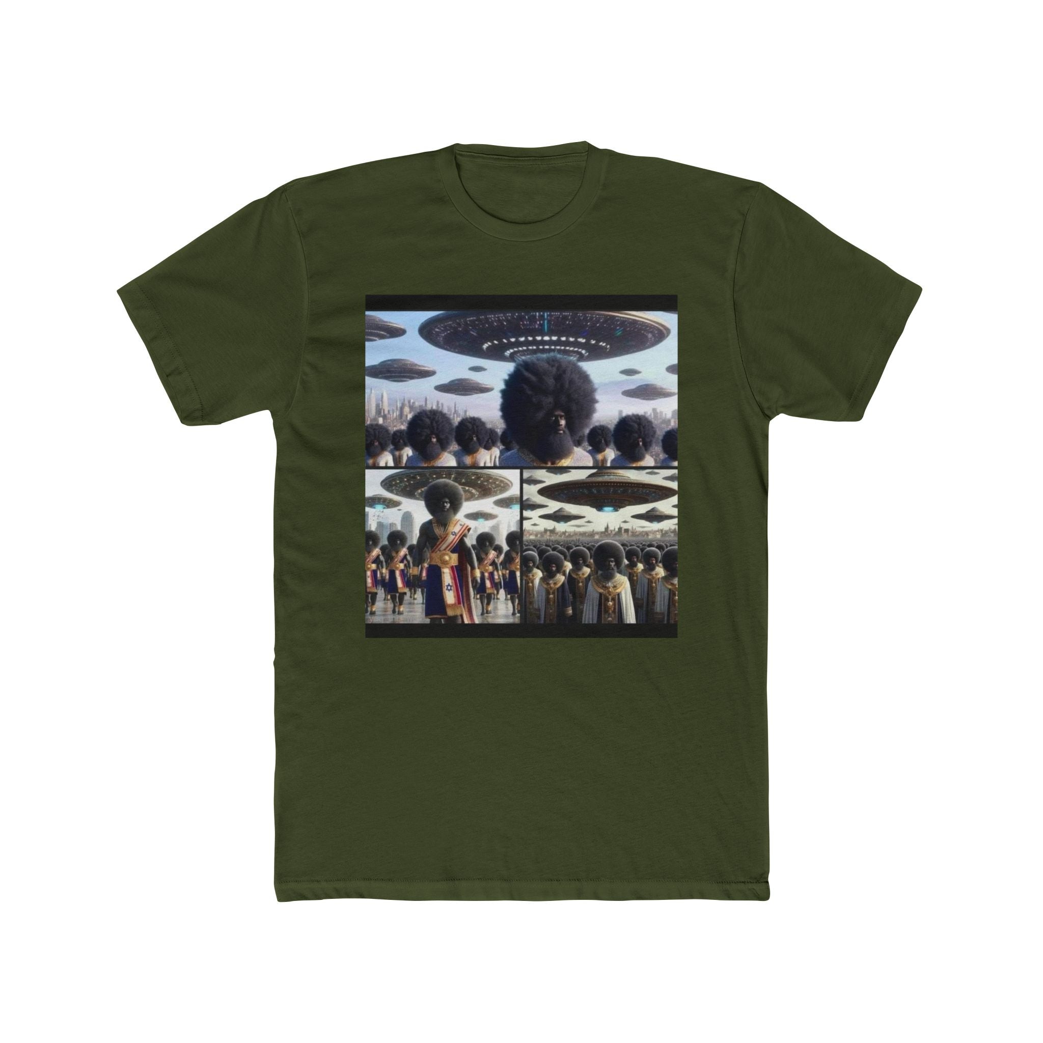 Alien Encounter Unisex Cotton Crew Tee | Sci-Fi Art T-Shirt, Unique Gift, Casual Style, Graphic Tee, Everyday Wear