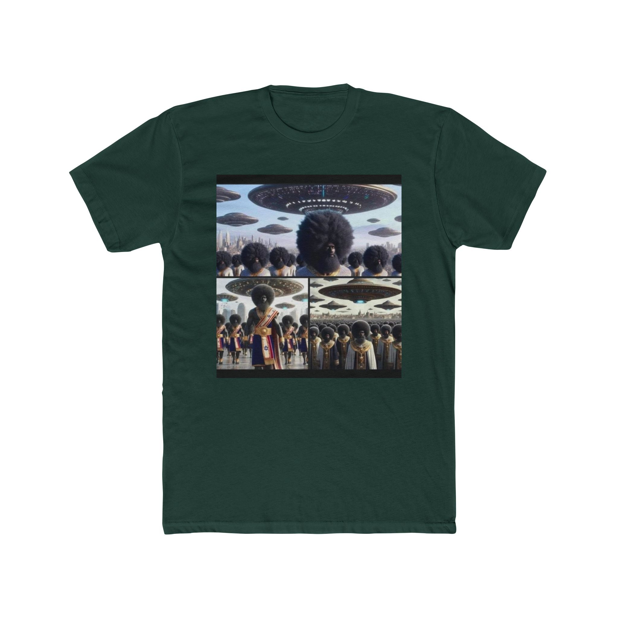 Alien Encounter Unisex Cotton Crew Tee | Sci-Fi Art T-Shirt, Unique Gift, Casual Style, Graphic Tee, Everyday Wear