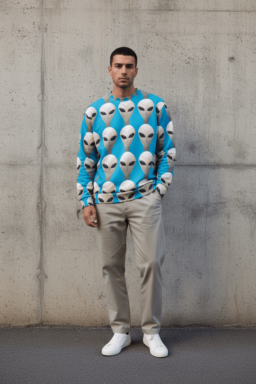 Blue Alien Sweatshirt Urban