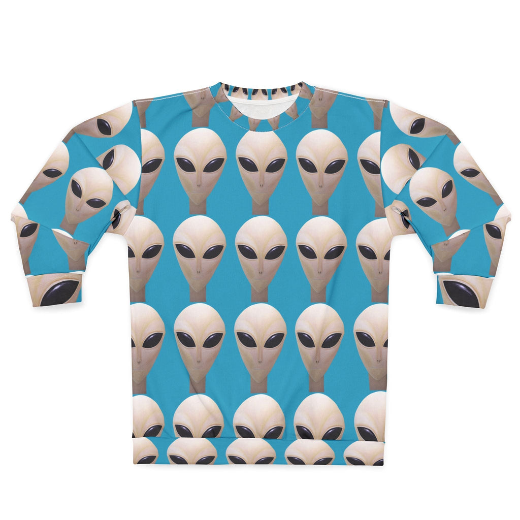 Alien Face Sweatshirt — Retro Signal Edition Printify
