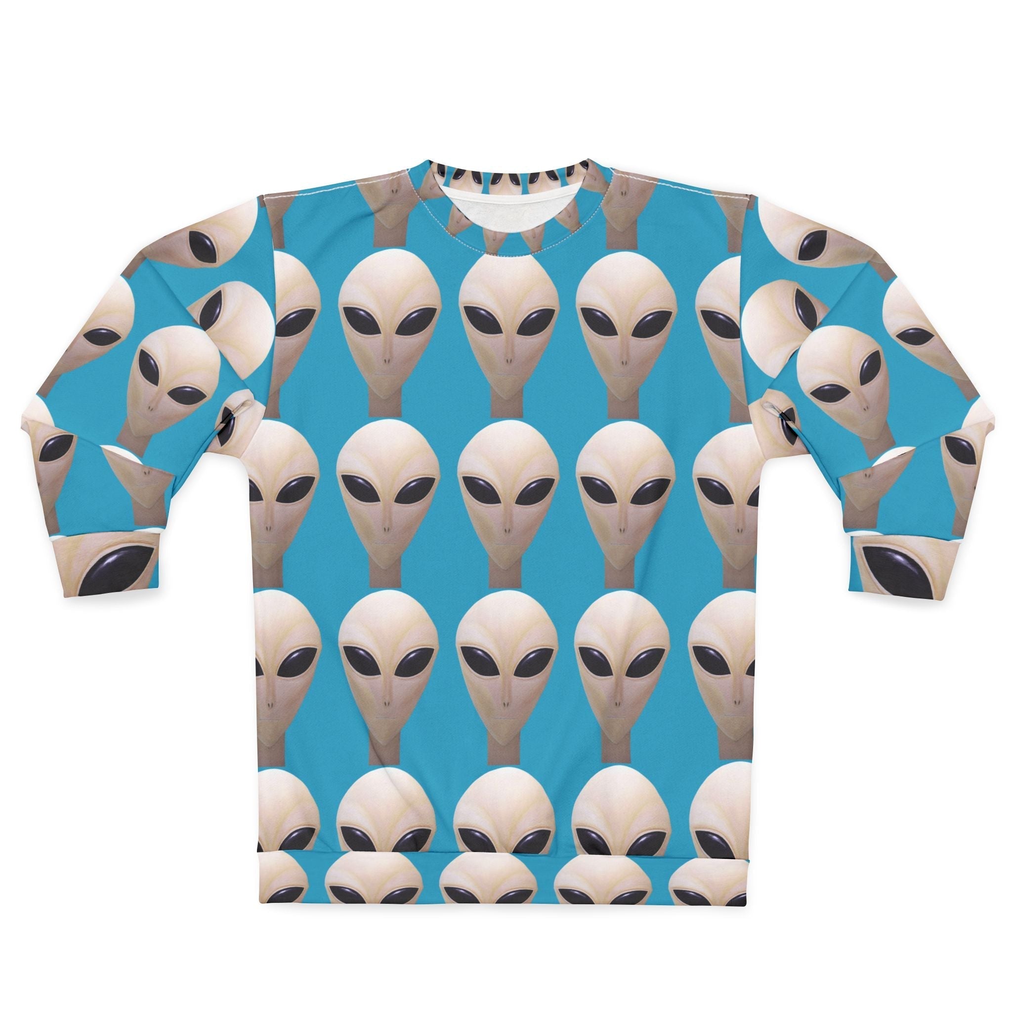 Alien Face Sweatshirt — Retro Signal Edition Printify