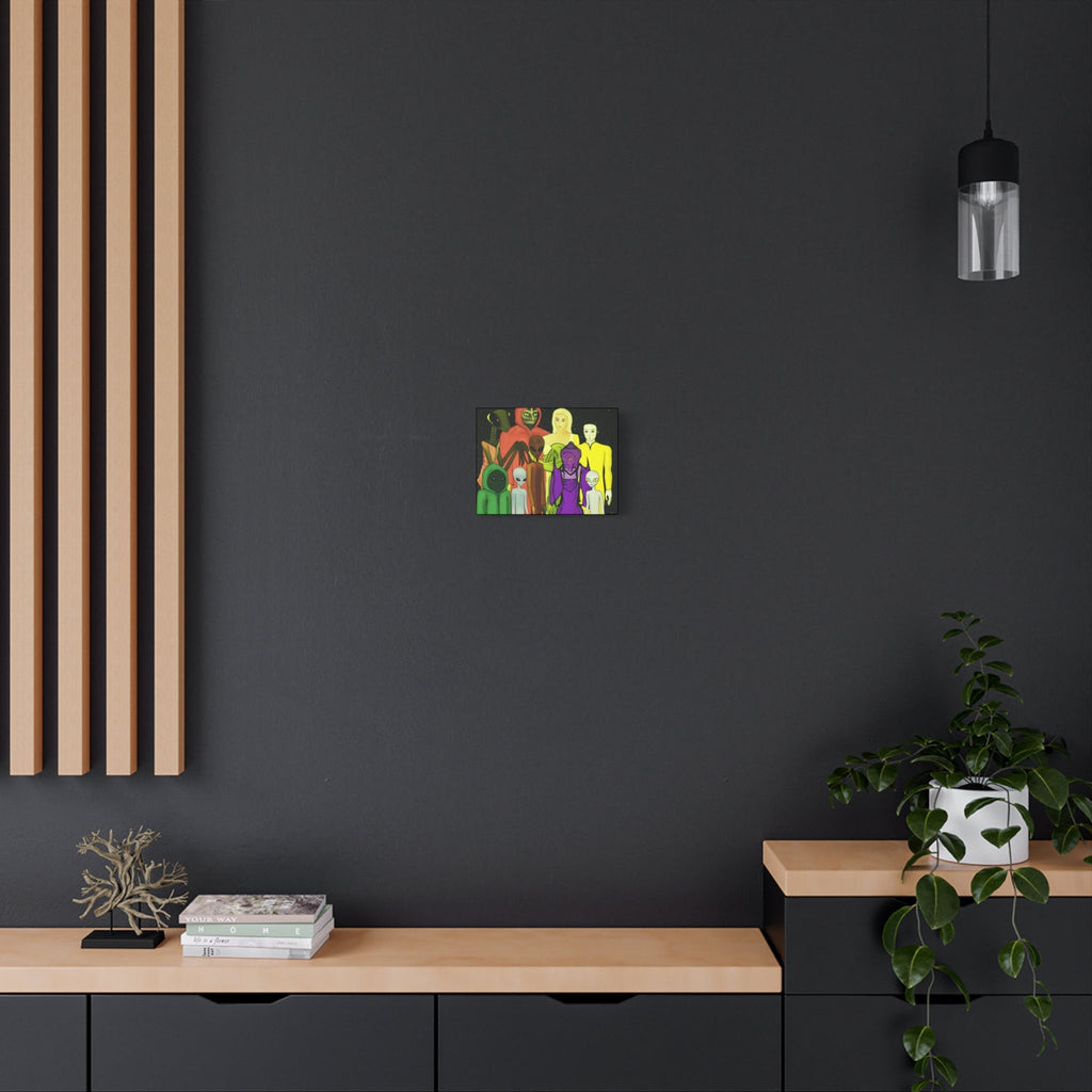 Alien Friends Canvas Art, Cosmic Wall Decor, Unique Home Gift, Sci-Fi Wall Hanging, Whimsical Art for UFO Lovers Printify