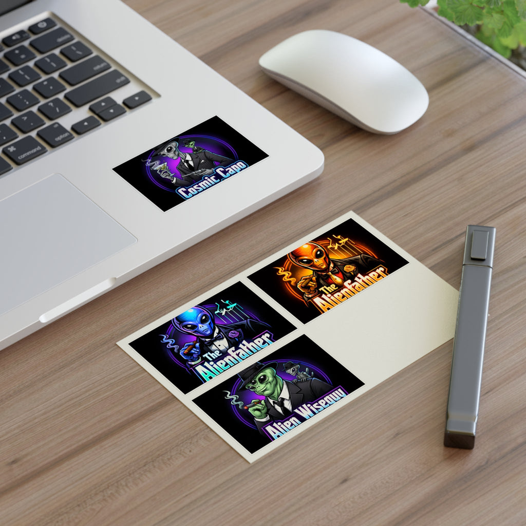 Alien Godfather Sticker Sheet — Retro Sci‑Fi Mob Boss Art Stickers (The Alienfather, Cosmic Capo) Printify