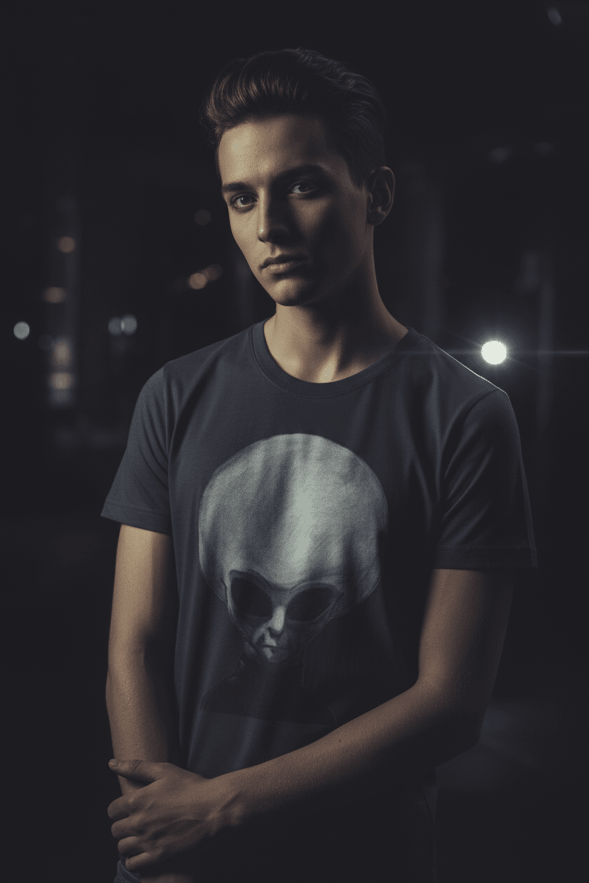 Alien Head Tee Dark Moody