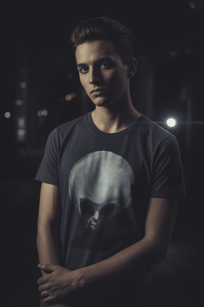 Alien Head Tee Dark Moody