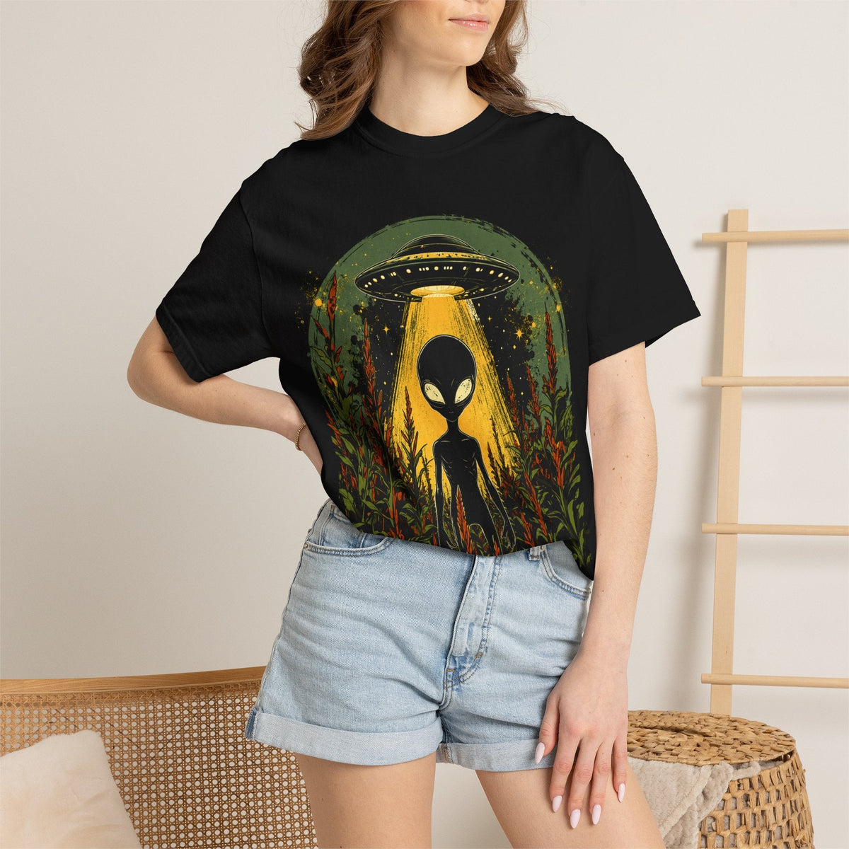 Alien Harvest UFO Tee – Higher Frequency Garment-Dyed Shirt