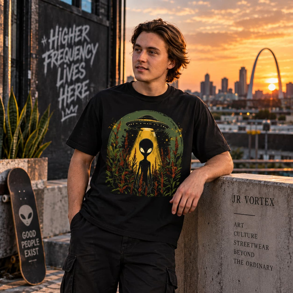 Alien Harvest UFO Tee – Higher Frequency Garment-Dyed Shirt