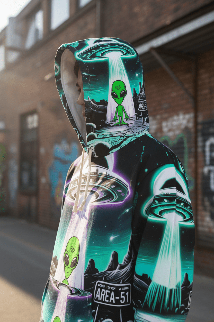 Hood detail with model