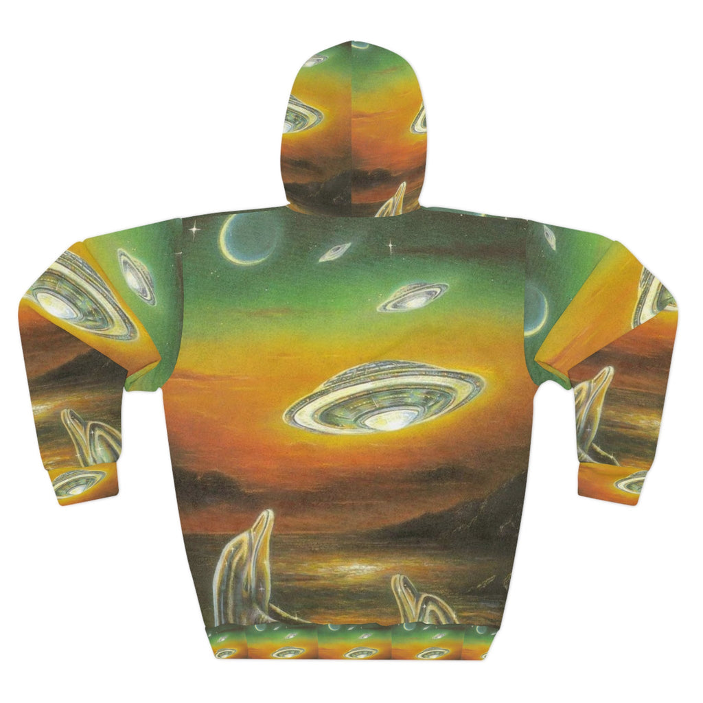 Alien Invasion Pullover Hoodie — Retro Contact Edition Printify