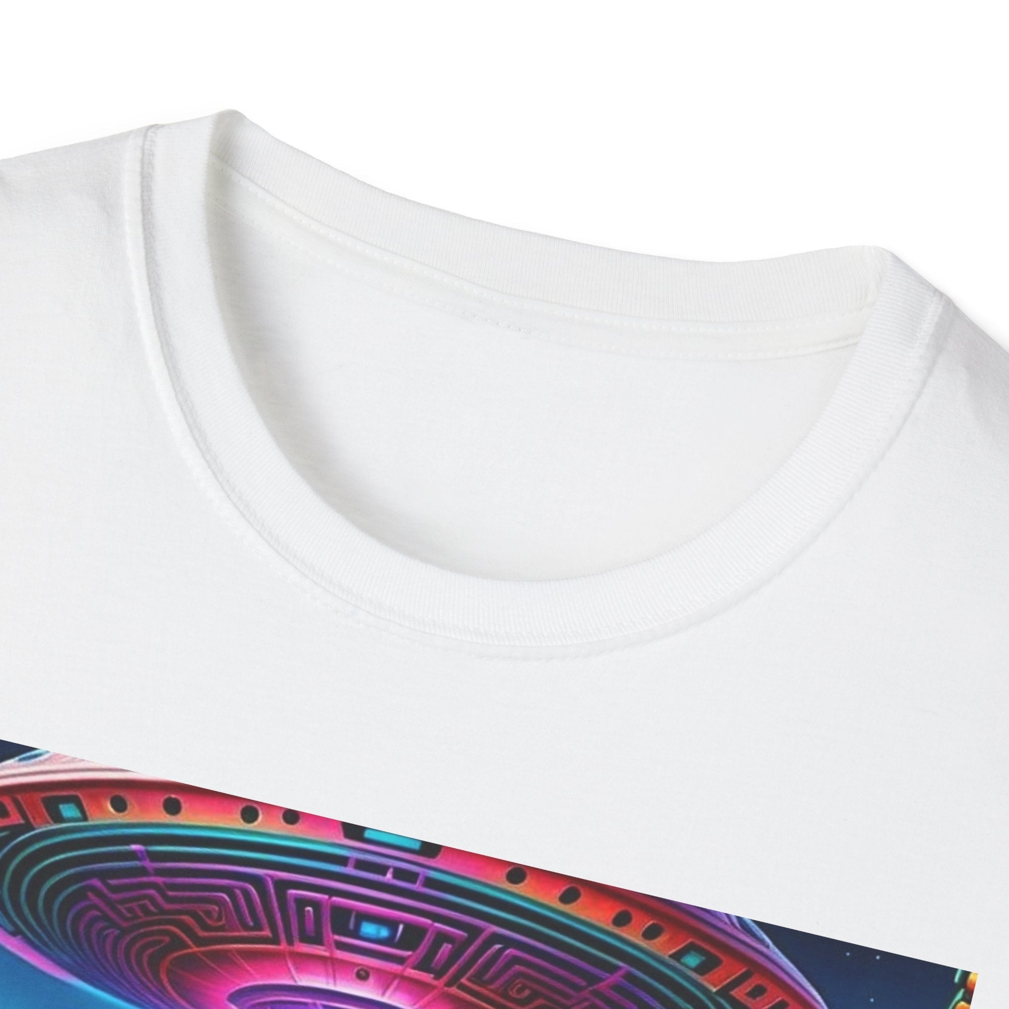Alien Landscape Unisex Softstyle T-Shirt | Retro Art Tee for Sci-Fi Lovers, Vintage Graphic Tee, Unique Gift, Casual Wear, Festival Outfit Printify