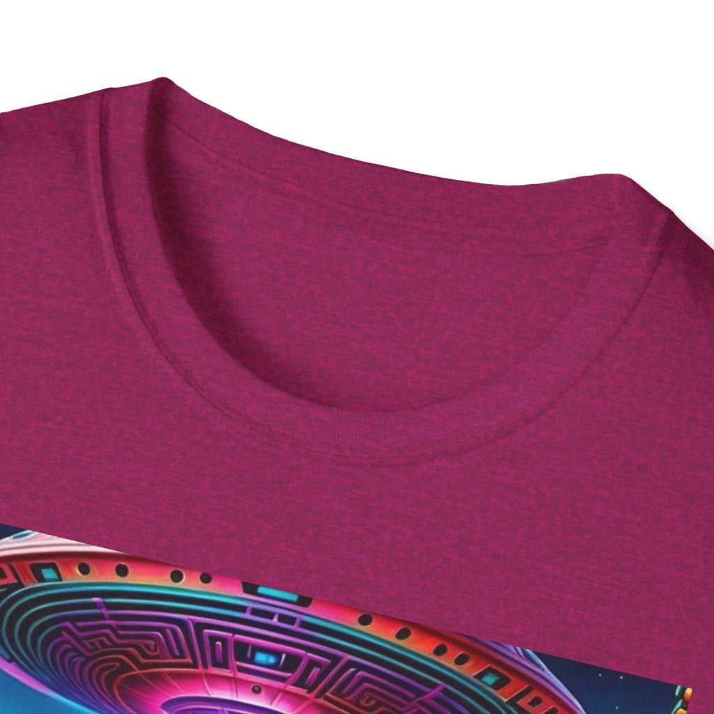 Alien Landscape Unisex Softstyle T-Shirt | Retro Art Tee for Sci-Fi Lovers, Vintage Graphic Tee, Unique Gift, Casual Wear, Festival Outfit Printify