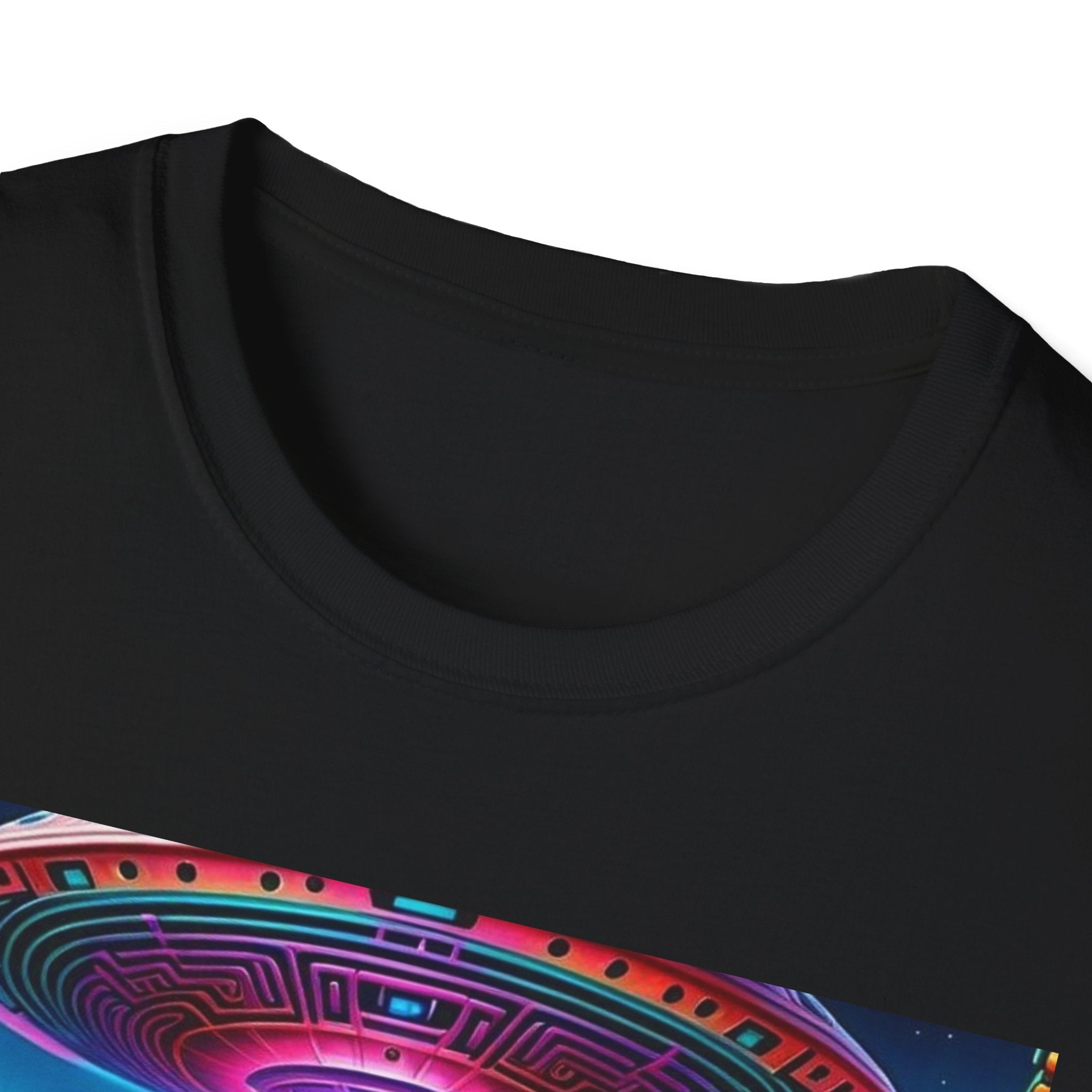Alien Landscape Unisex Softstyle T-Shirt | Retro Art Tee for Sci-Fi Lovers, Vintage Graphic Tee, Unique Gift, Casual Wear, Festival Outfit Printify