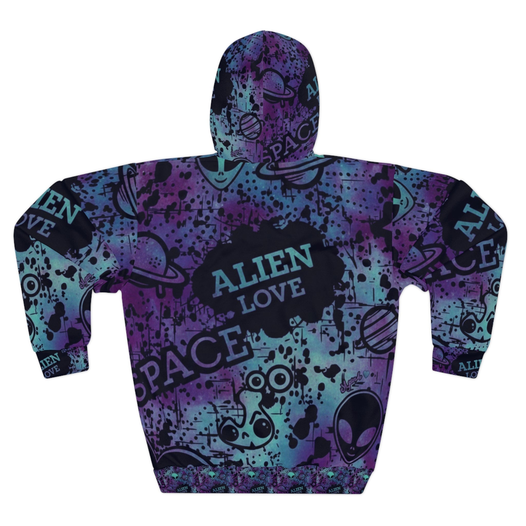 Alien Love Space Hoodie — Galactic Purple All-Over Print