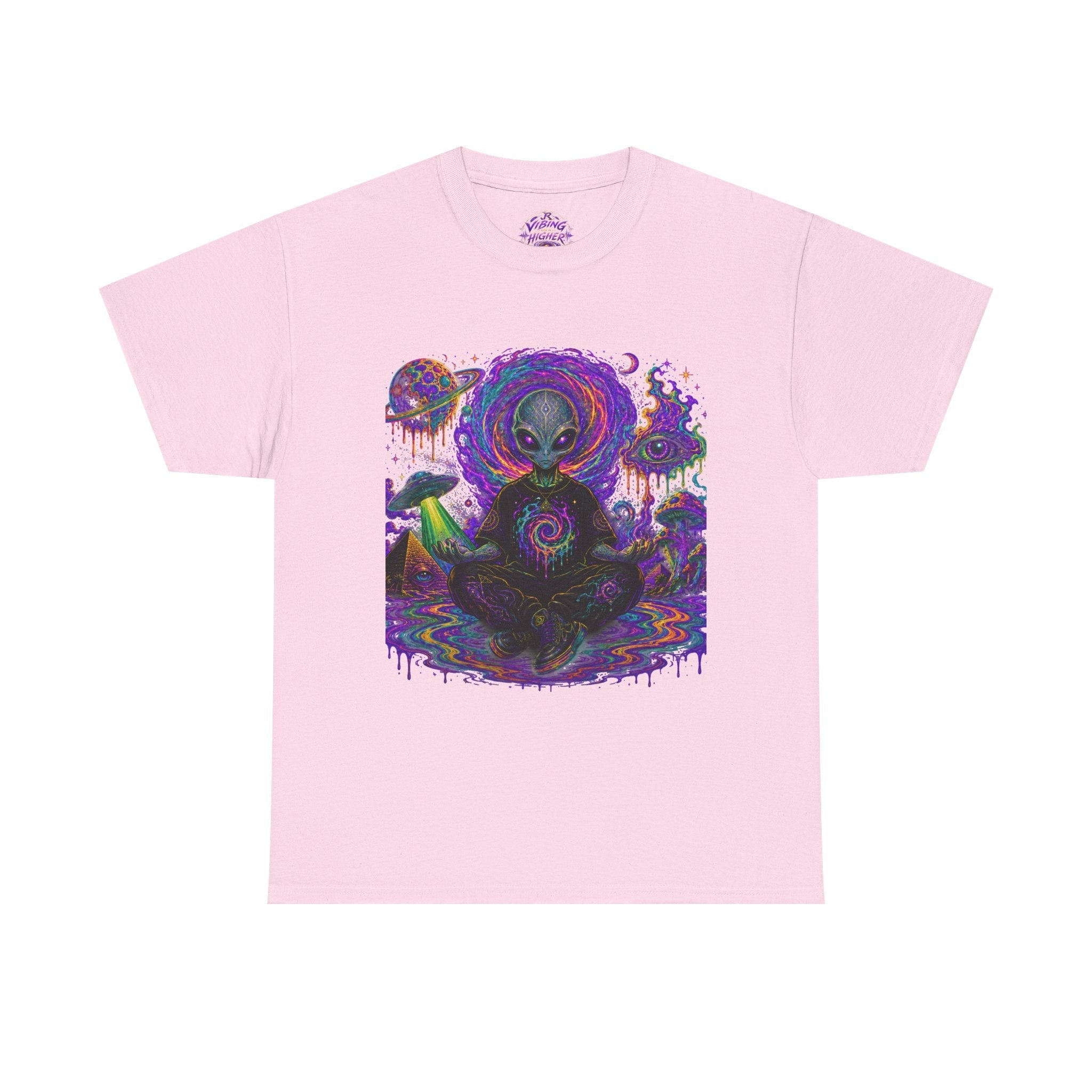 Alien Meditation T-Shirt — Psychedelic Cosmic Yoga Graphic Tee
