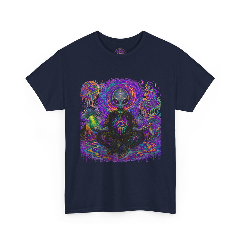 Alien Meditation T-Shirt — Psychedelic Cosmic Yoga Graphic Tee
