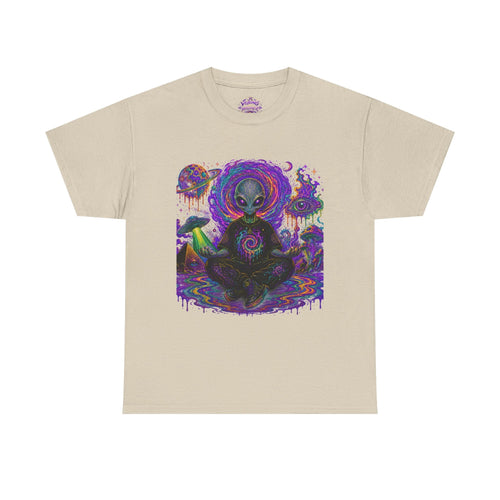 Alien Meditation T-Shirt — Psychedelic Cosmic Yoga Graphic Tee