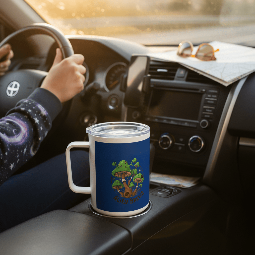 Blue Alien Brews Travel Mug Road Trip Lifestyle
