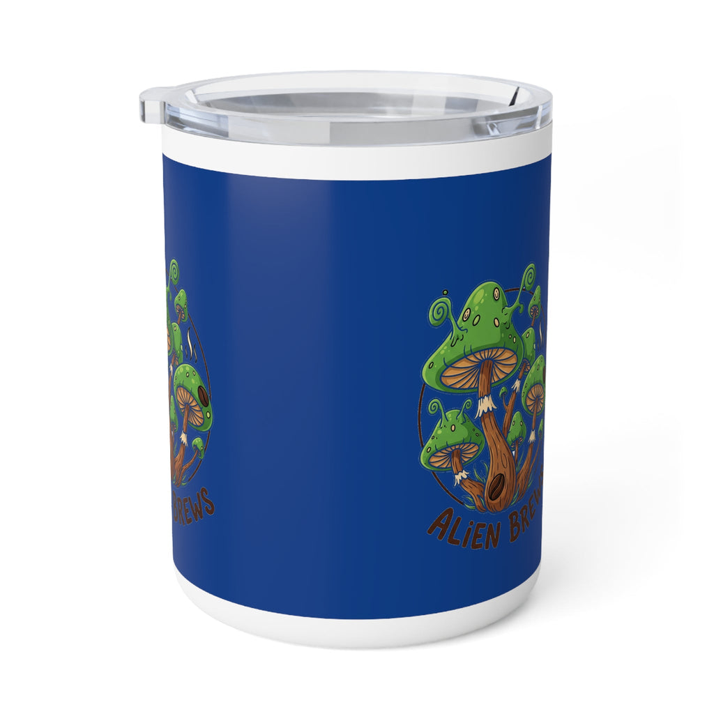 Alien Mushrooms 10oz Insulated Coffee Mug — Cute Psychedelic Mushroom Travel Tumbler Printify