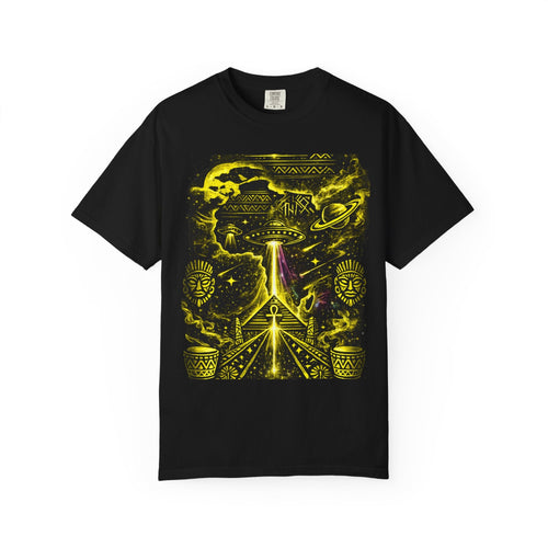 Alien Pyramid Tee — Retro Sci‑Fi UFO Graphic T-Shirt Printify