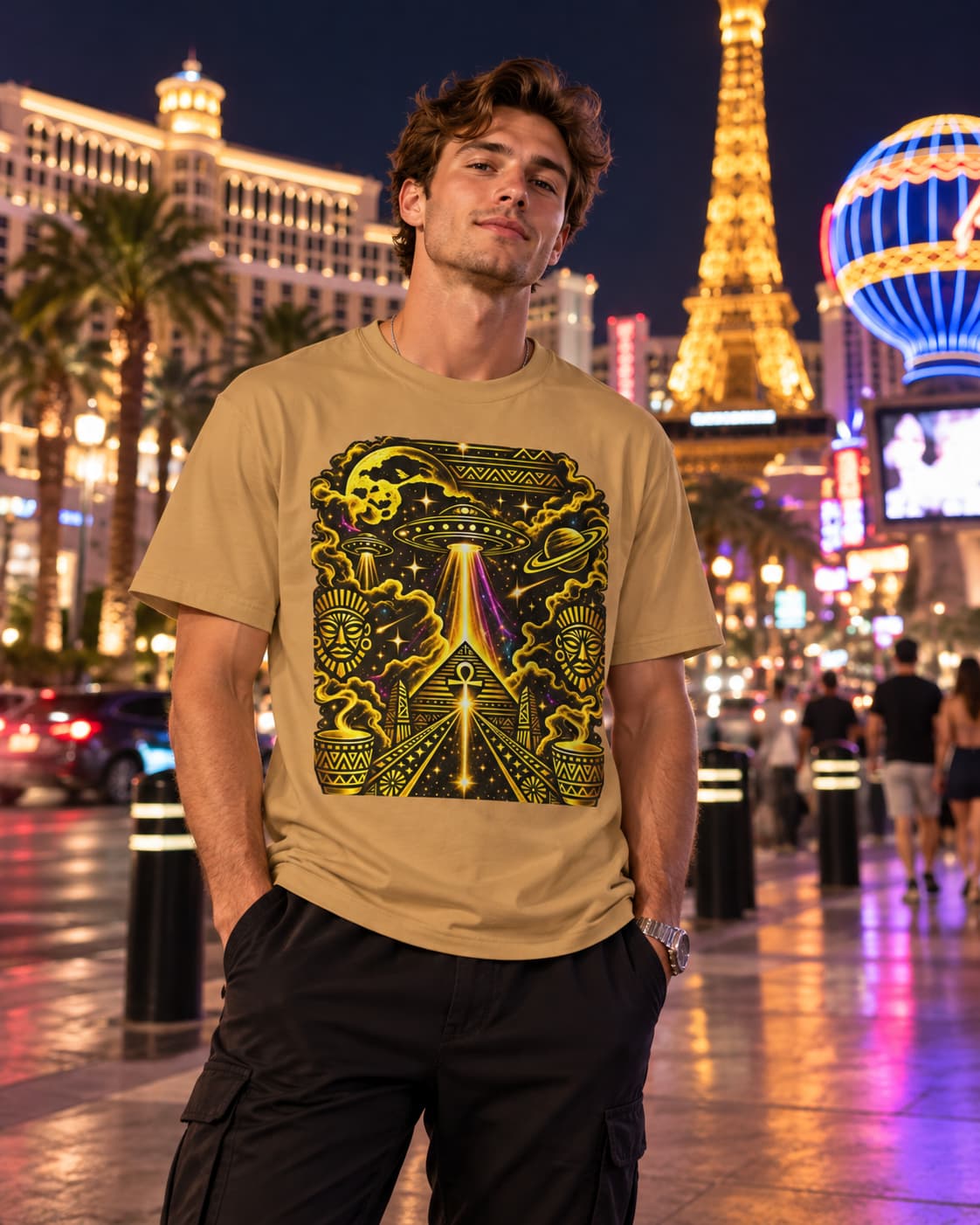 Alien Pyramid UFO T-Shirt — Retro Sci-Fi Graphic Tee