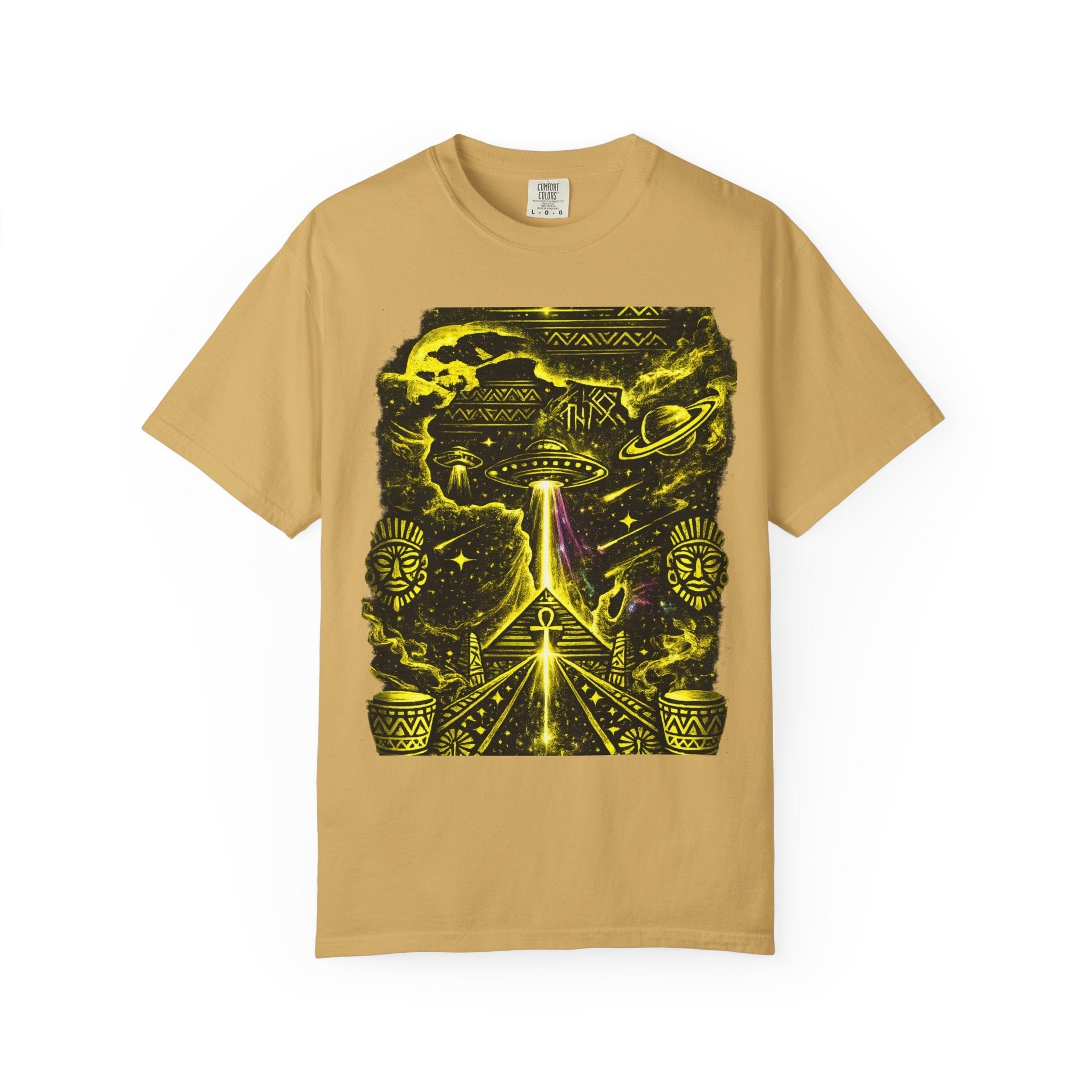 Alien Pyramid Tee — Retro Sci‑Fi UFO Graphic T-Shirt Printify