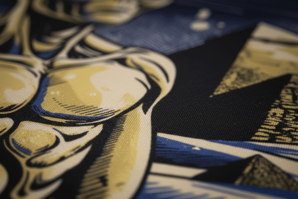 Extreme close-up print detail