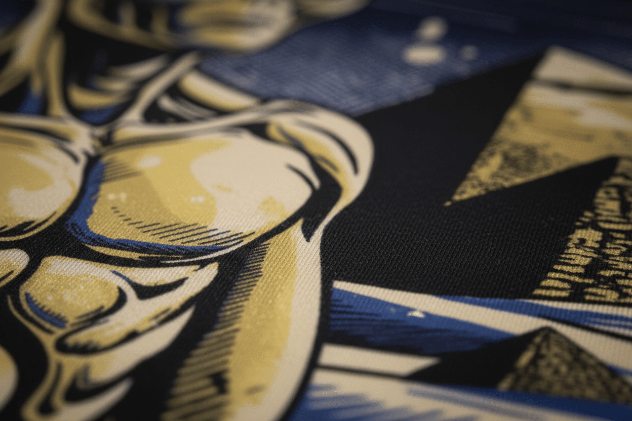 Extreme close-up print detail