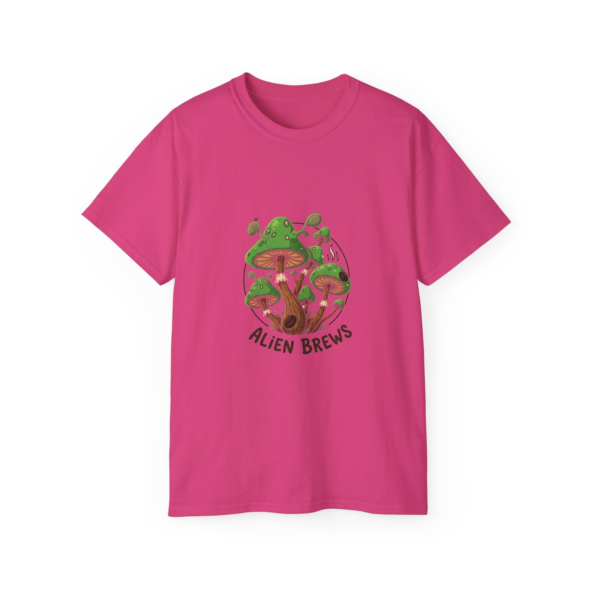 Alien  Mushroom T-Shirt – Retro Green Mushroom Graphic Tee Printify
