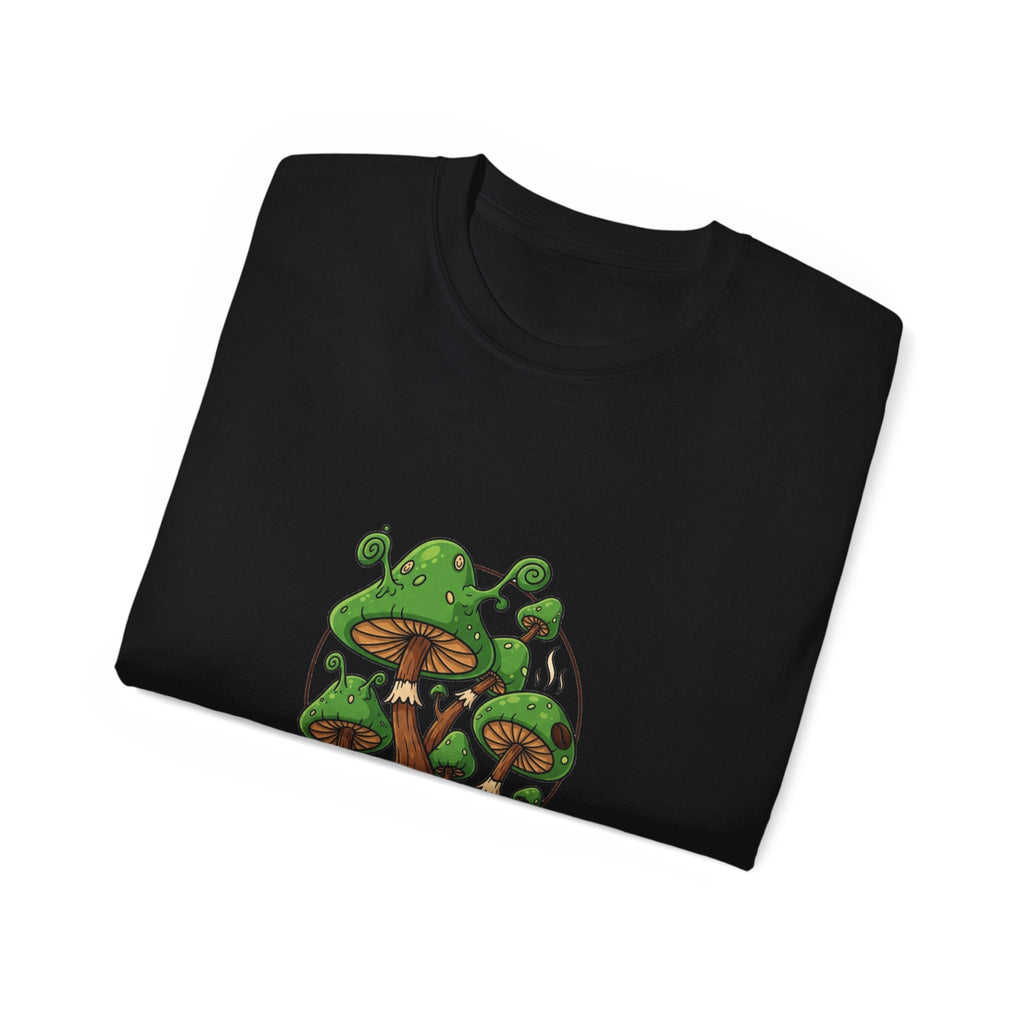 Alien  Mushroom T-Shirt – Retro Green Mushroom Graphic Tee Printify
