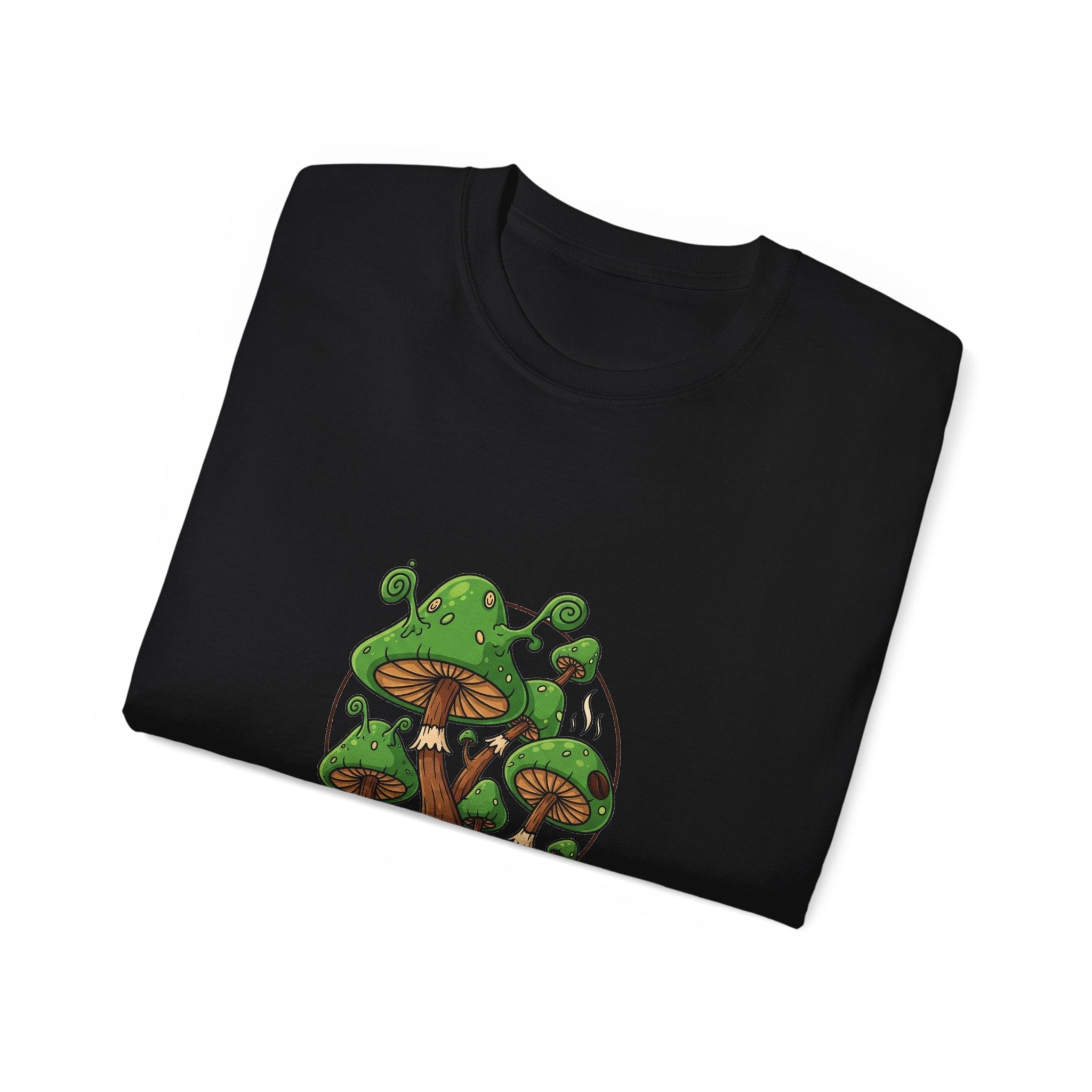 Alien  Mushroom T-Shirt – Retro Green Mushroom Graphic Tee Printify