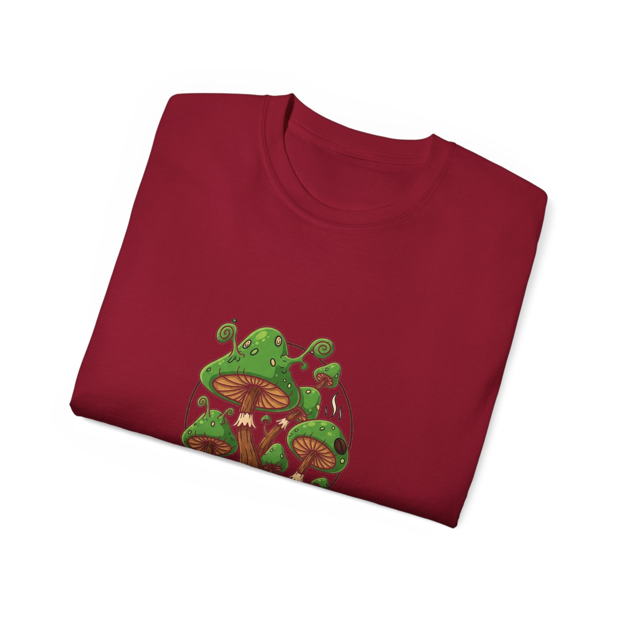 Alien  Mushroom T-Shirt – Retro Green Mushroom Graphic Tee Printify
