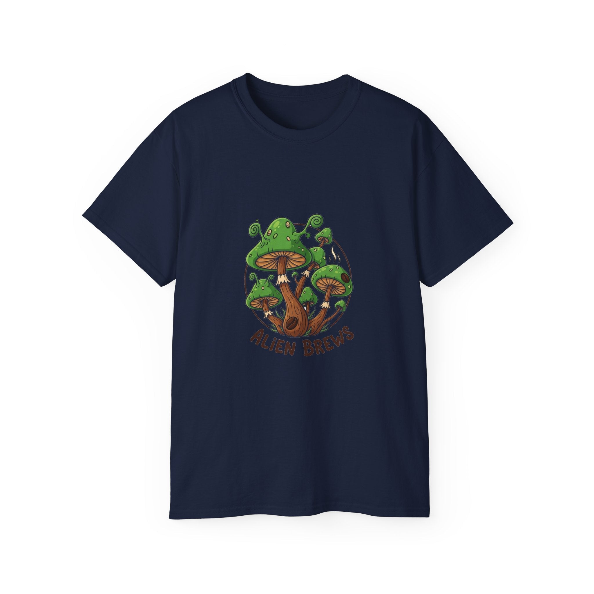 Alien  Mushroom T-Shirt – Retro Green Mushroom Graphic Tee Printify