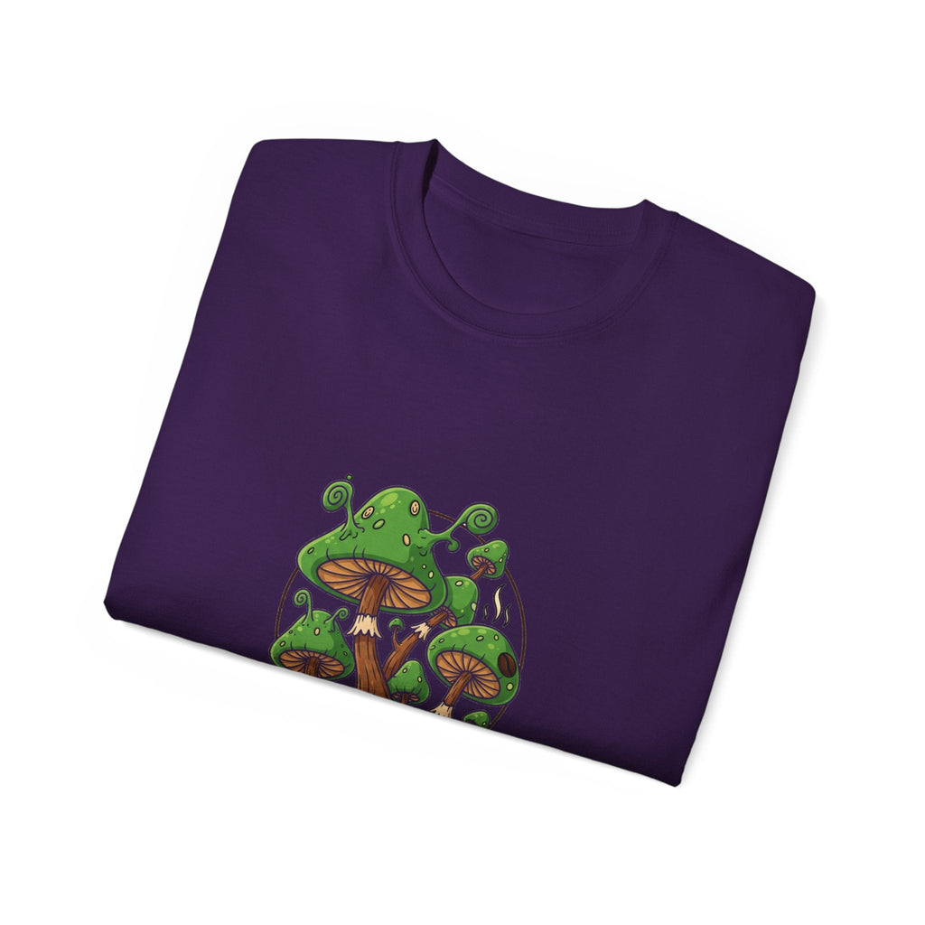 Alien  Mushroom T-Shirt – Retro Green Mushroom Graphic Tee Printify