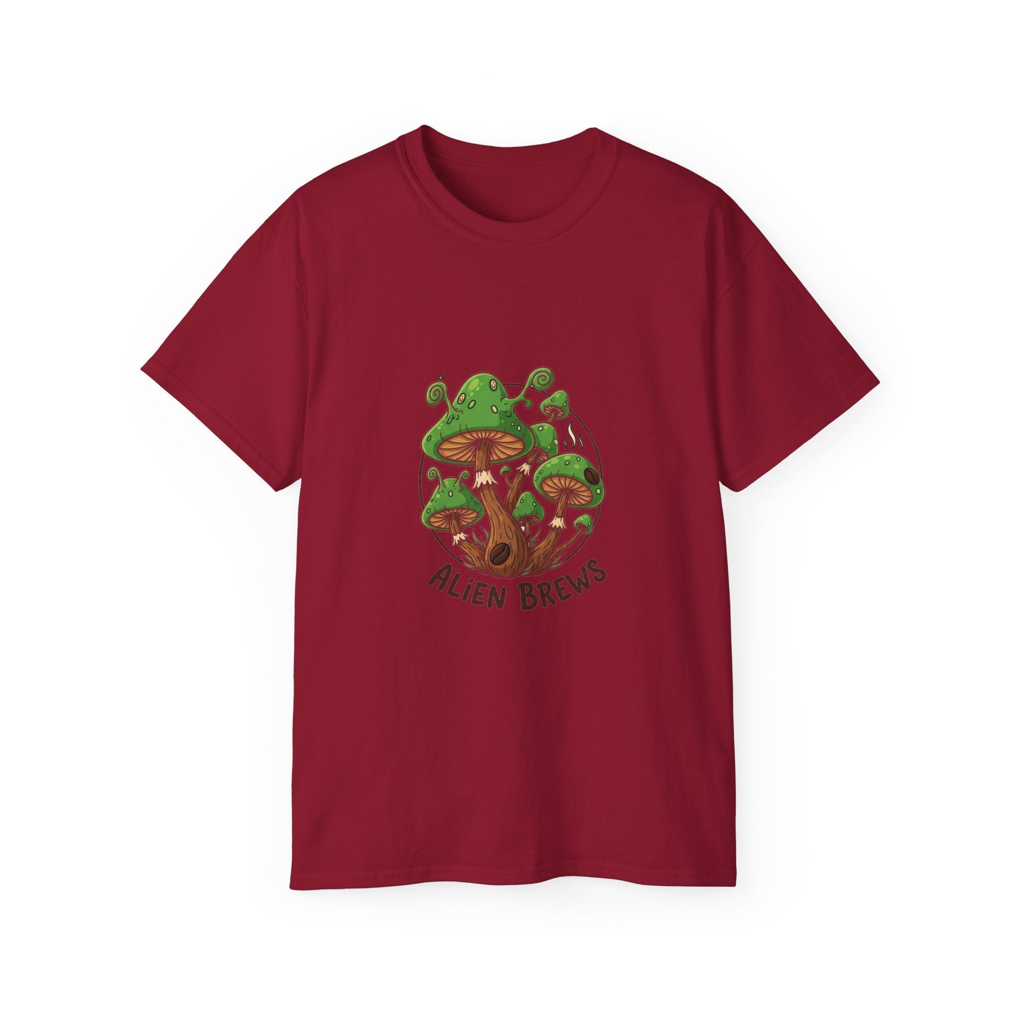 Alien  Mushroom T-Shirt – Retro Green Mushroom Graphic Tee Printify
