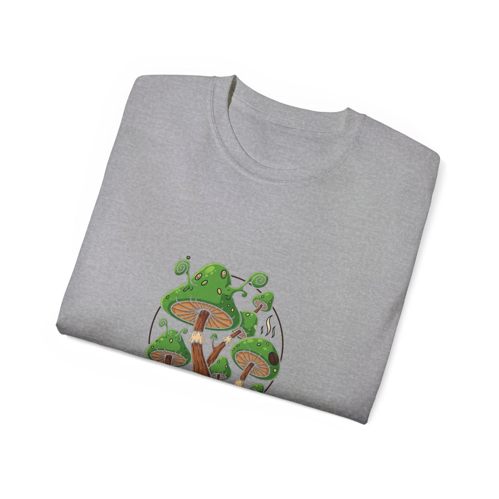 Alien  Mushroom T-Shirt – Retro Green Mushroom Graphic Tee Printify
