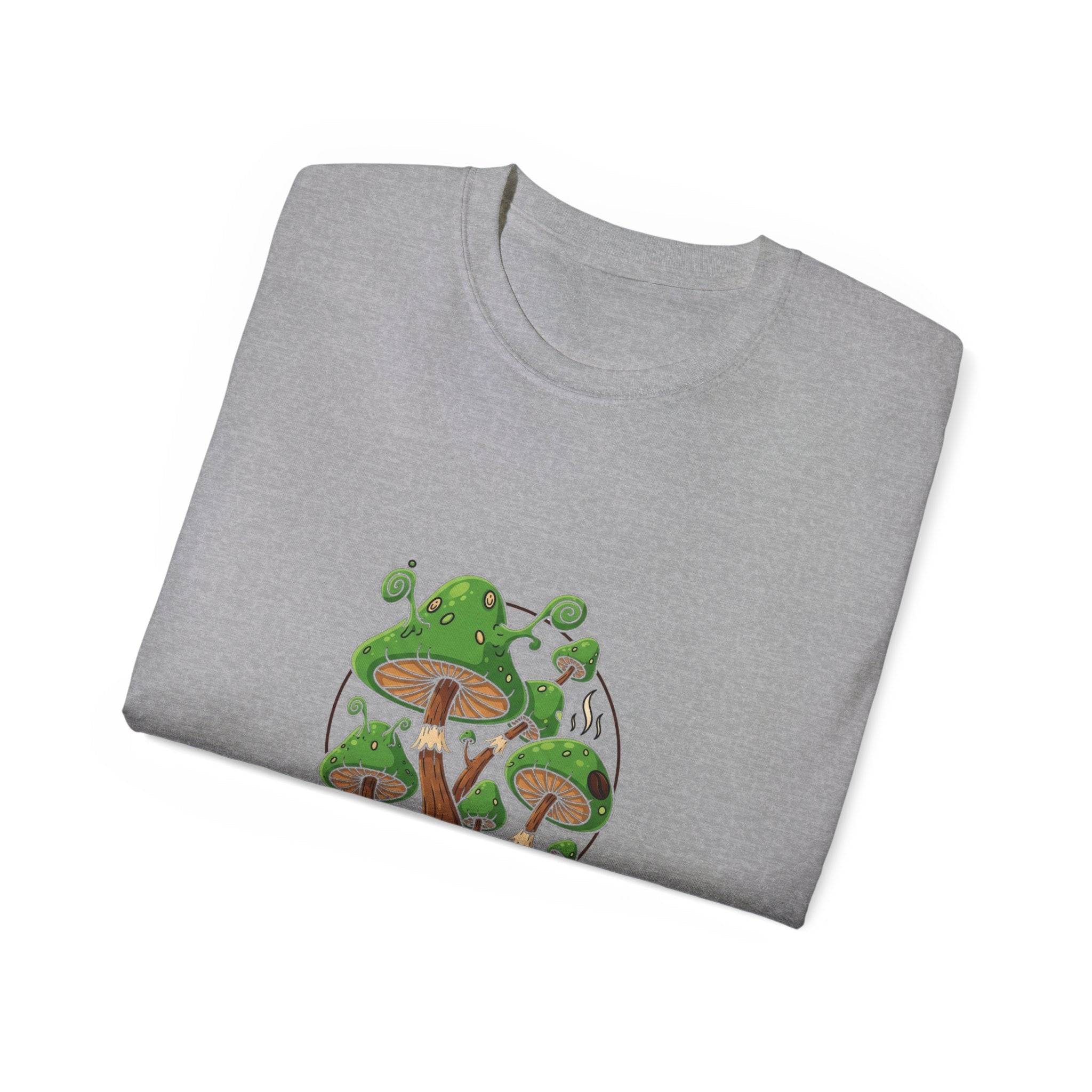 Alien  Mushroom T-Shirt – Retro Green Mushroom Graphic Tee Printify