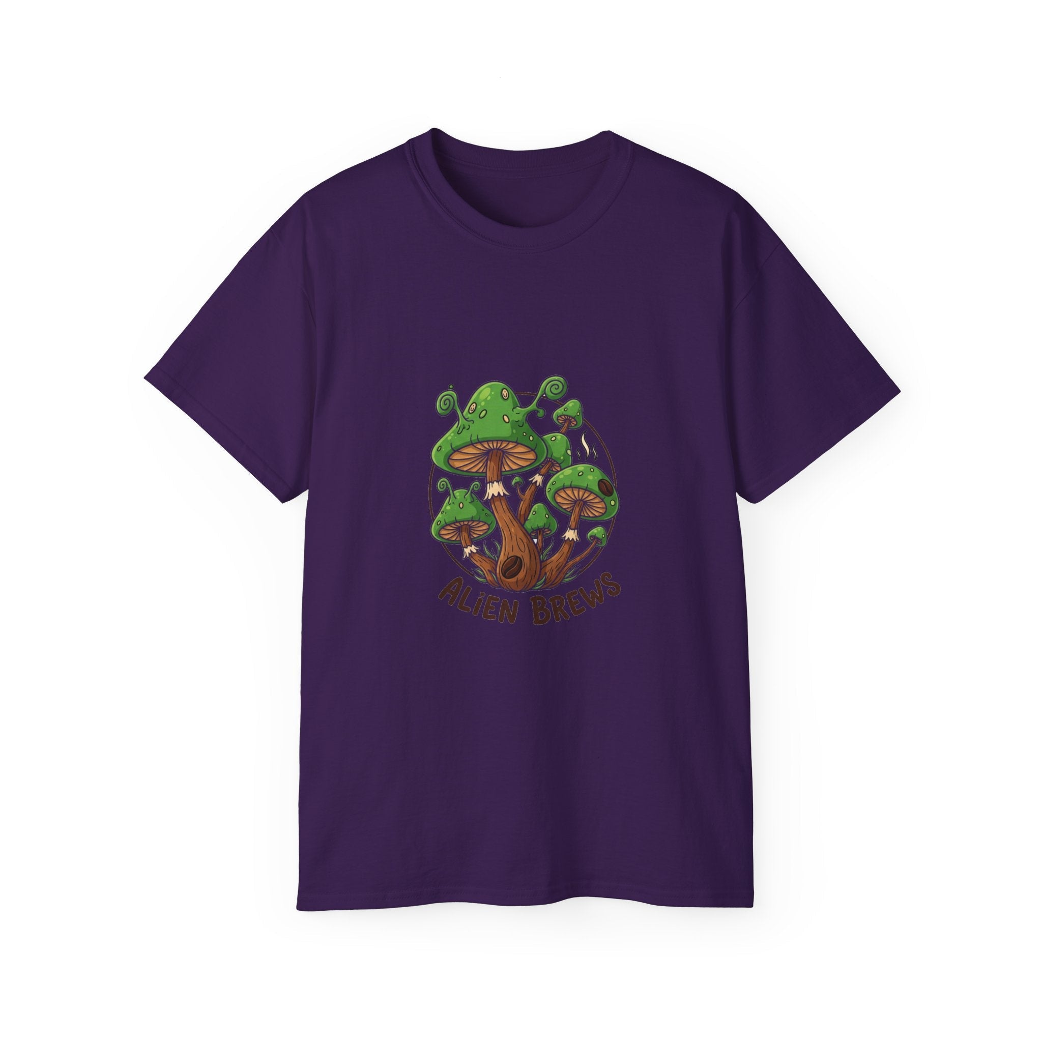 Alien  Mushroom T-Shirt – Retro Green Mushroom Graphic Tee Printify