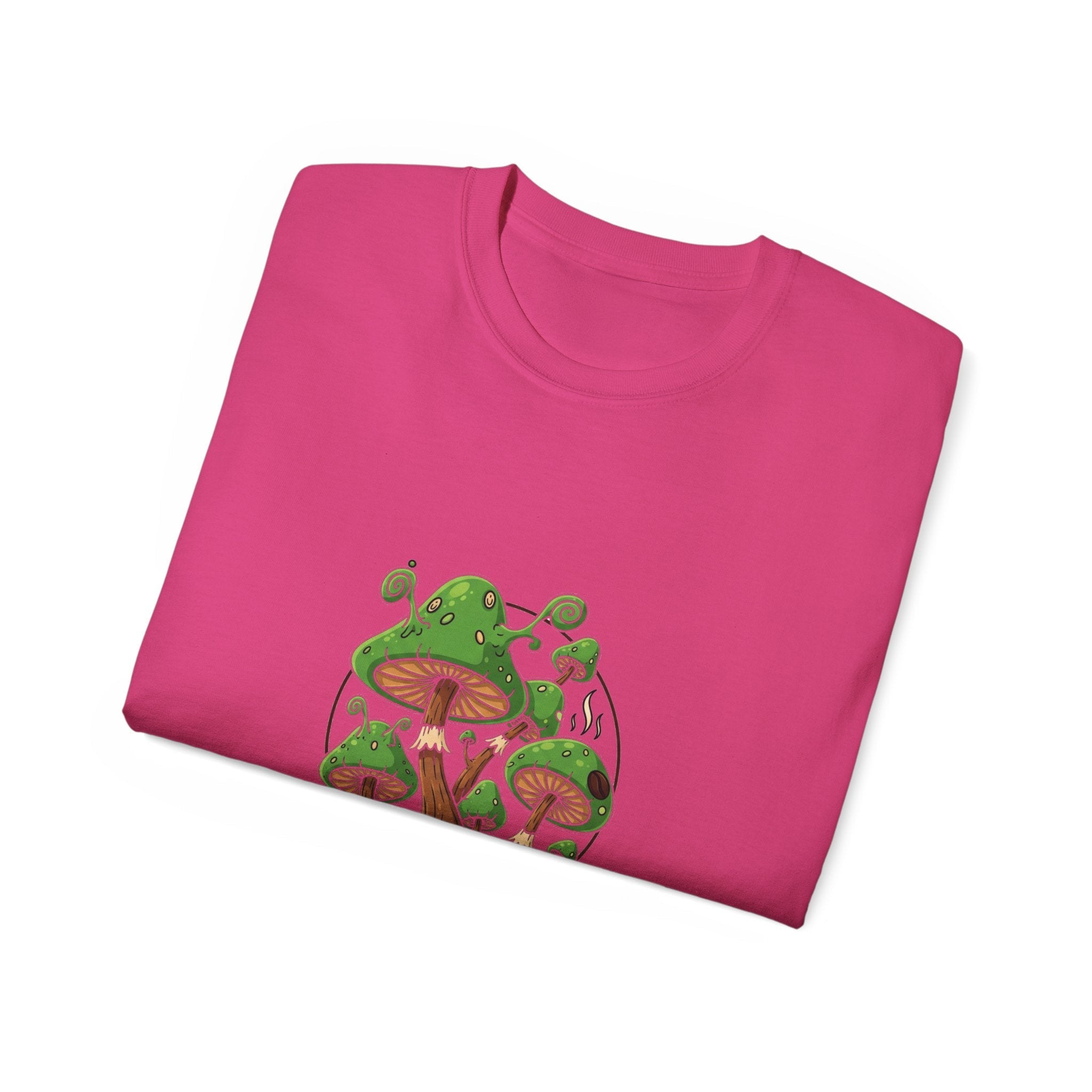 Alien  Mushroom T-Shirt – Retro Green Mushroom Graphic Tee Printify