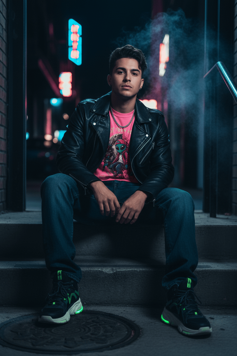 Urban Night Lifestyle - Hispanic Model