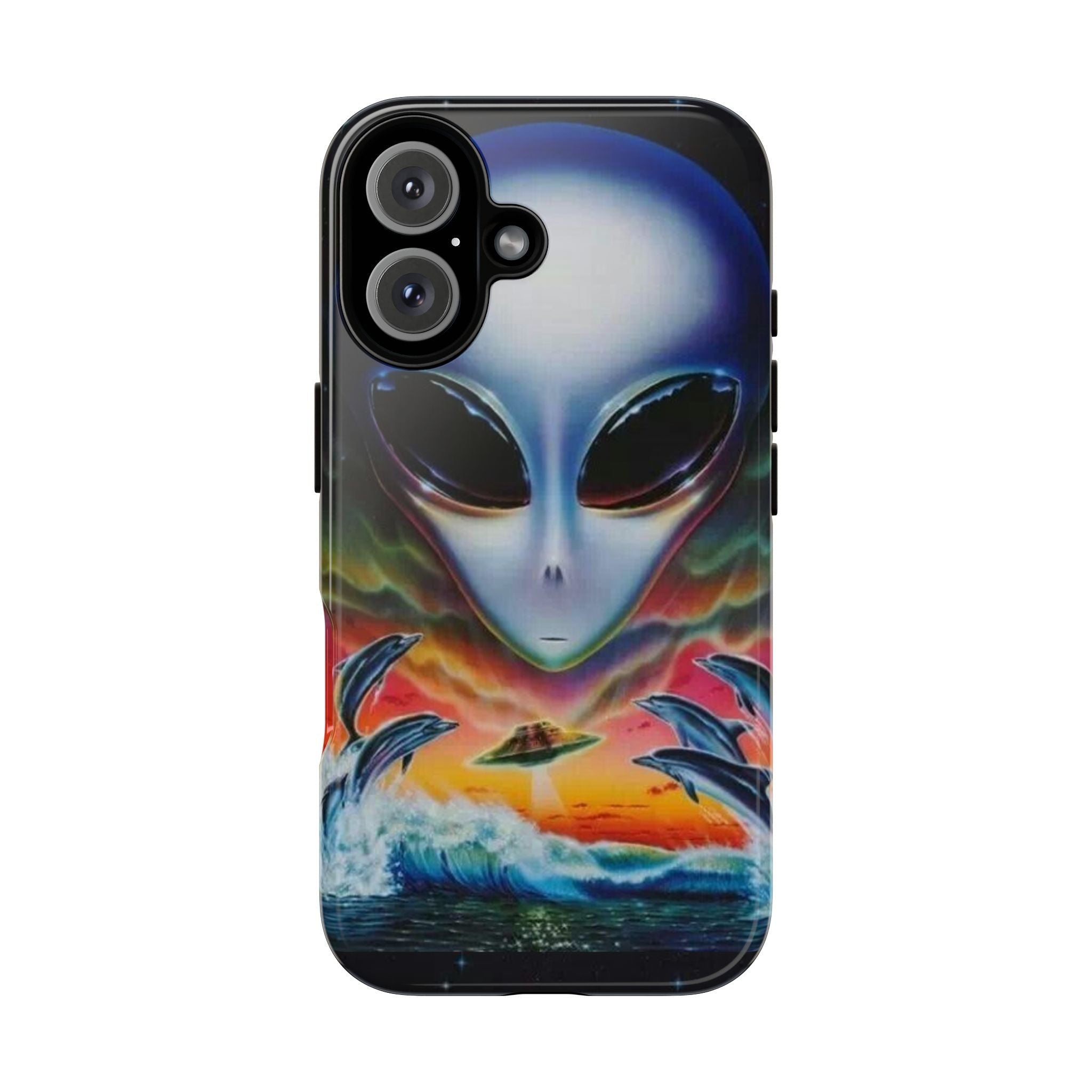Alien Surf UFO Phone Case — Retro Cosmic Wave iPhone Cover Printify