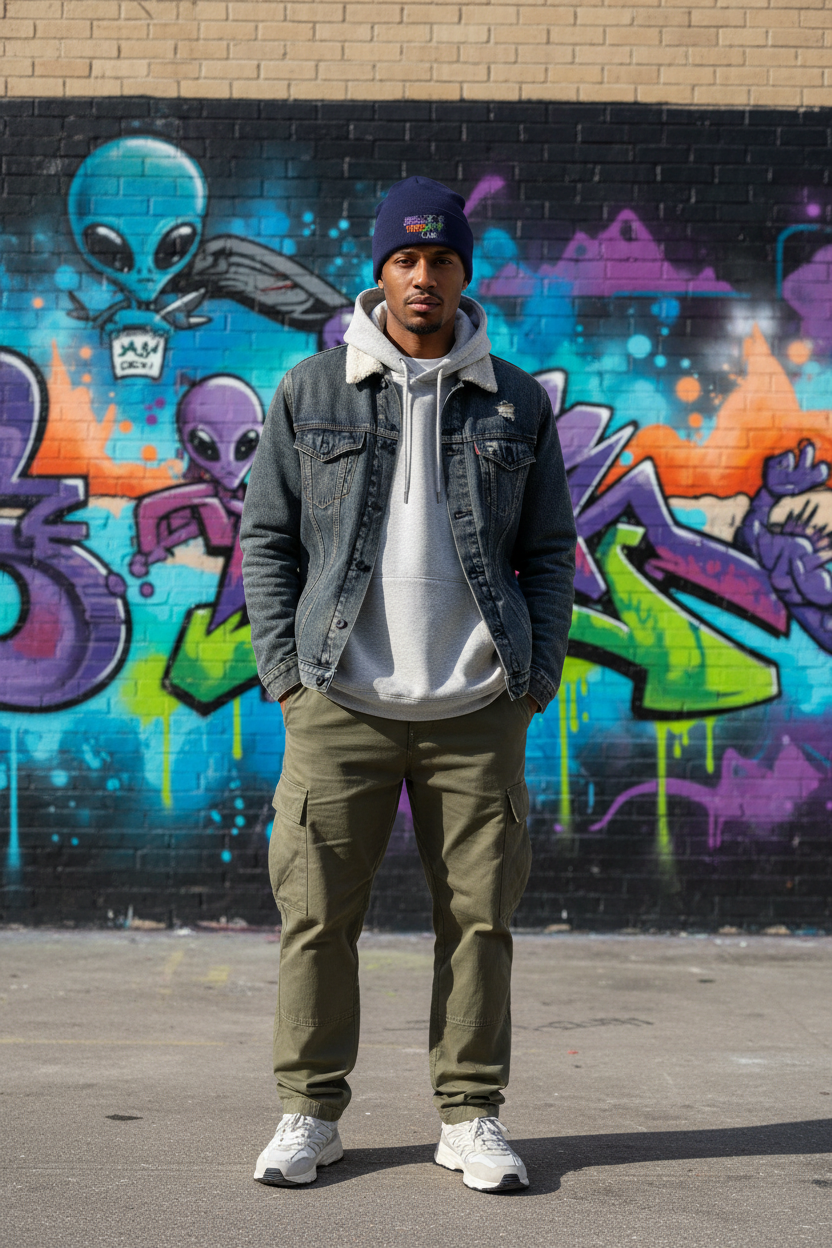 Alien Trip Lab Beanie — Streetwear Winter Fit