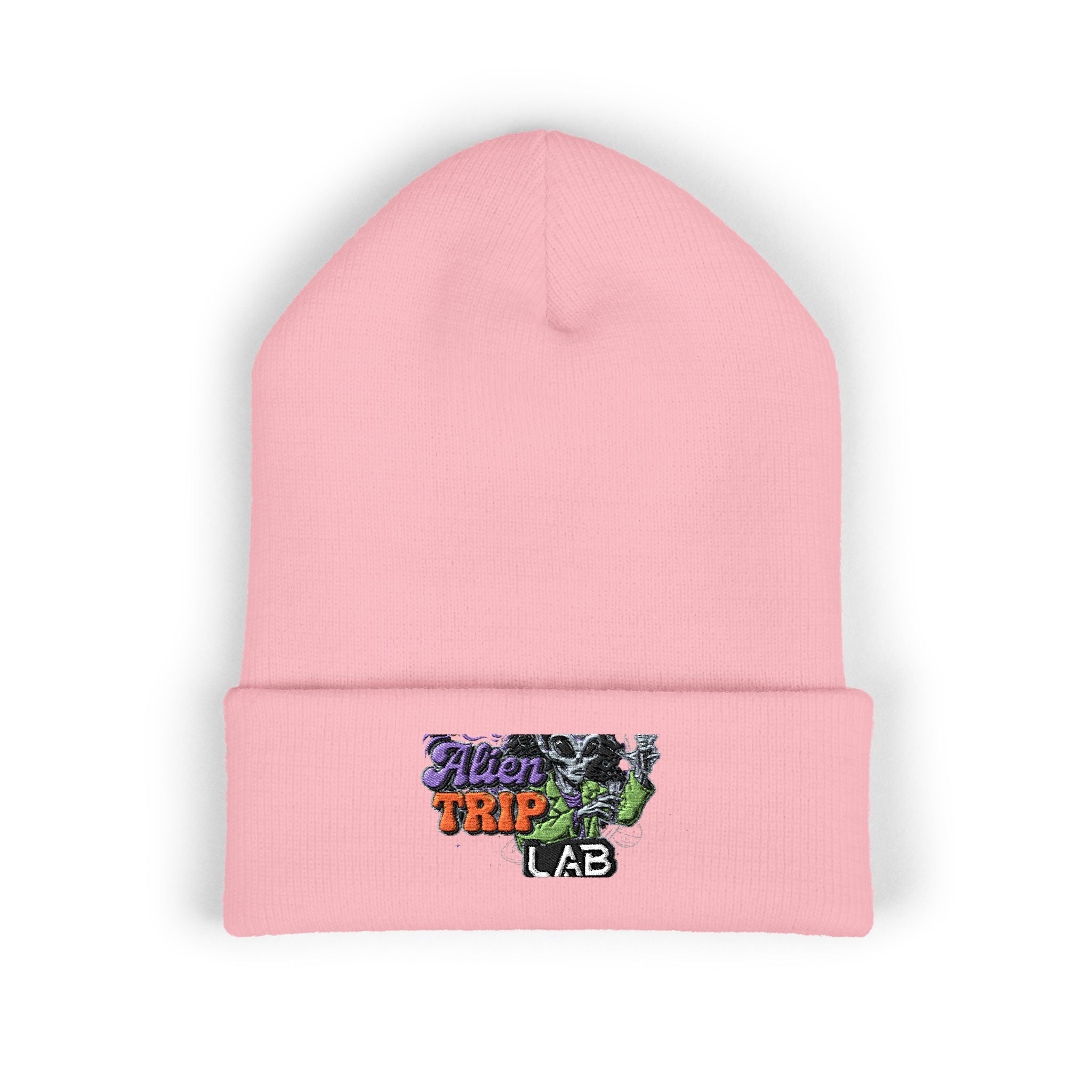 Embroidered 'Trip Lab' Cuffed Beanie — Retro Skate/Streetwear Winter Hat Printify