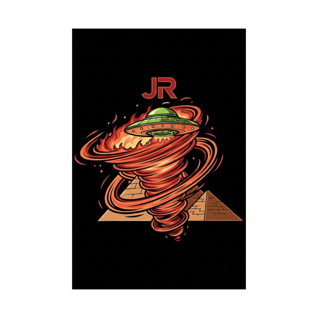 Alien UFO Pyramid Poster Printify