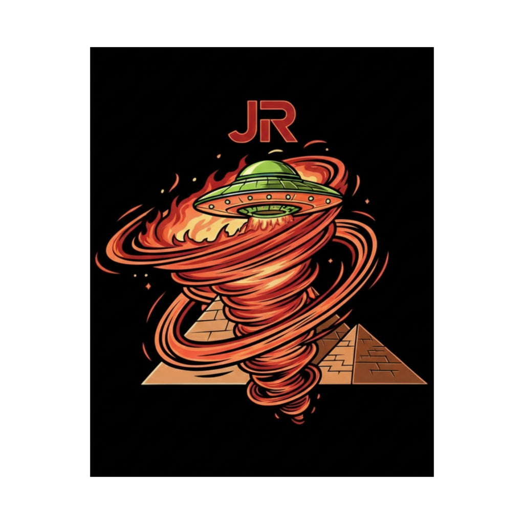 Alien UFO Pyramid Poster Printify