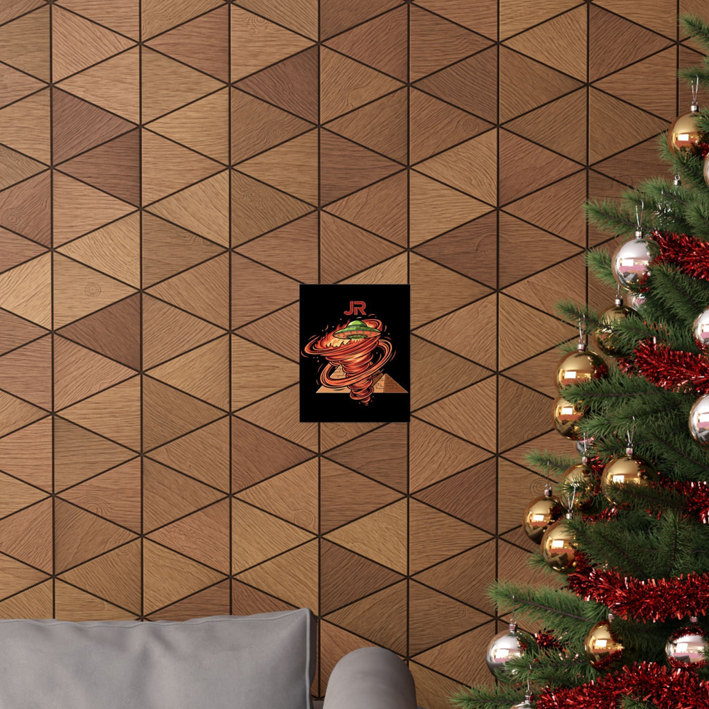 Alien UFO Pyramid Poster Printify