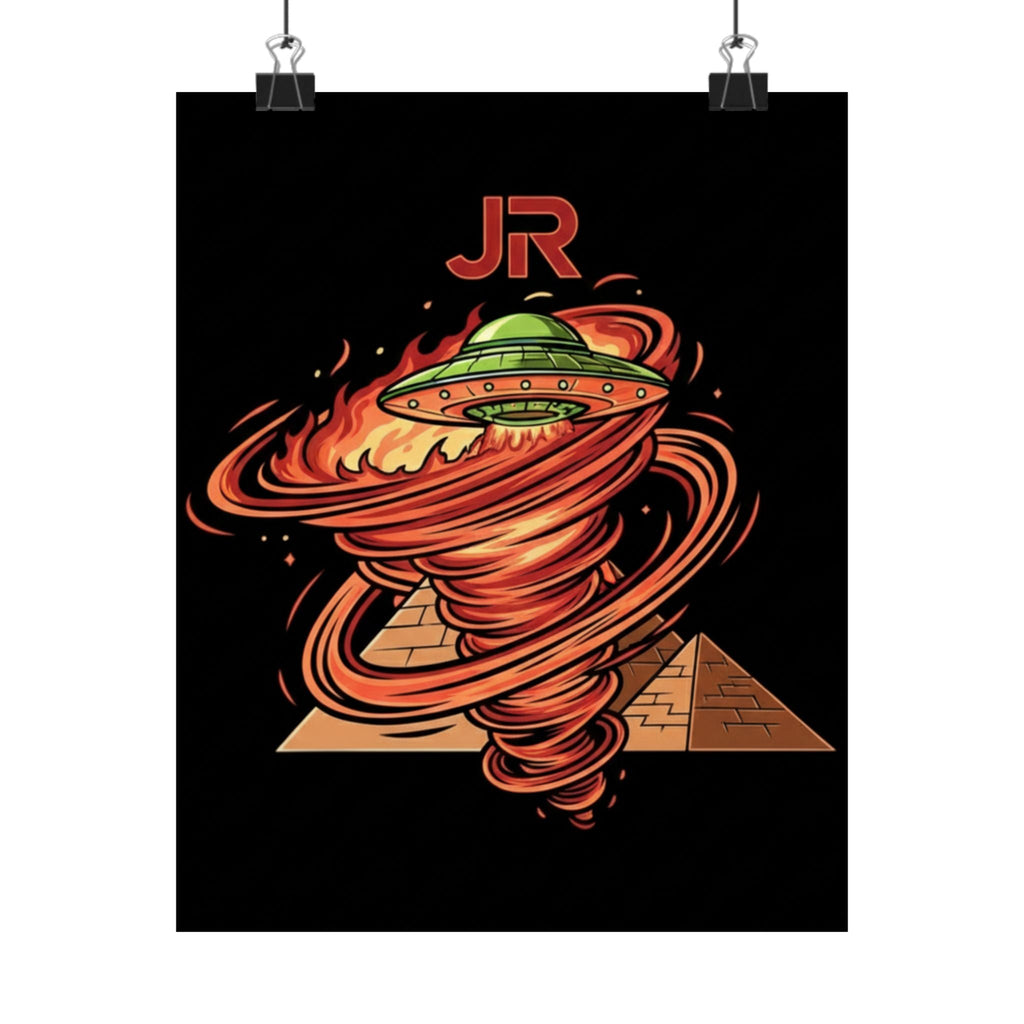 Alien UFO Pyramid Poster Printify