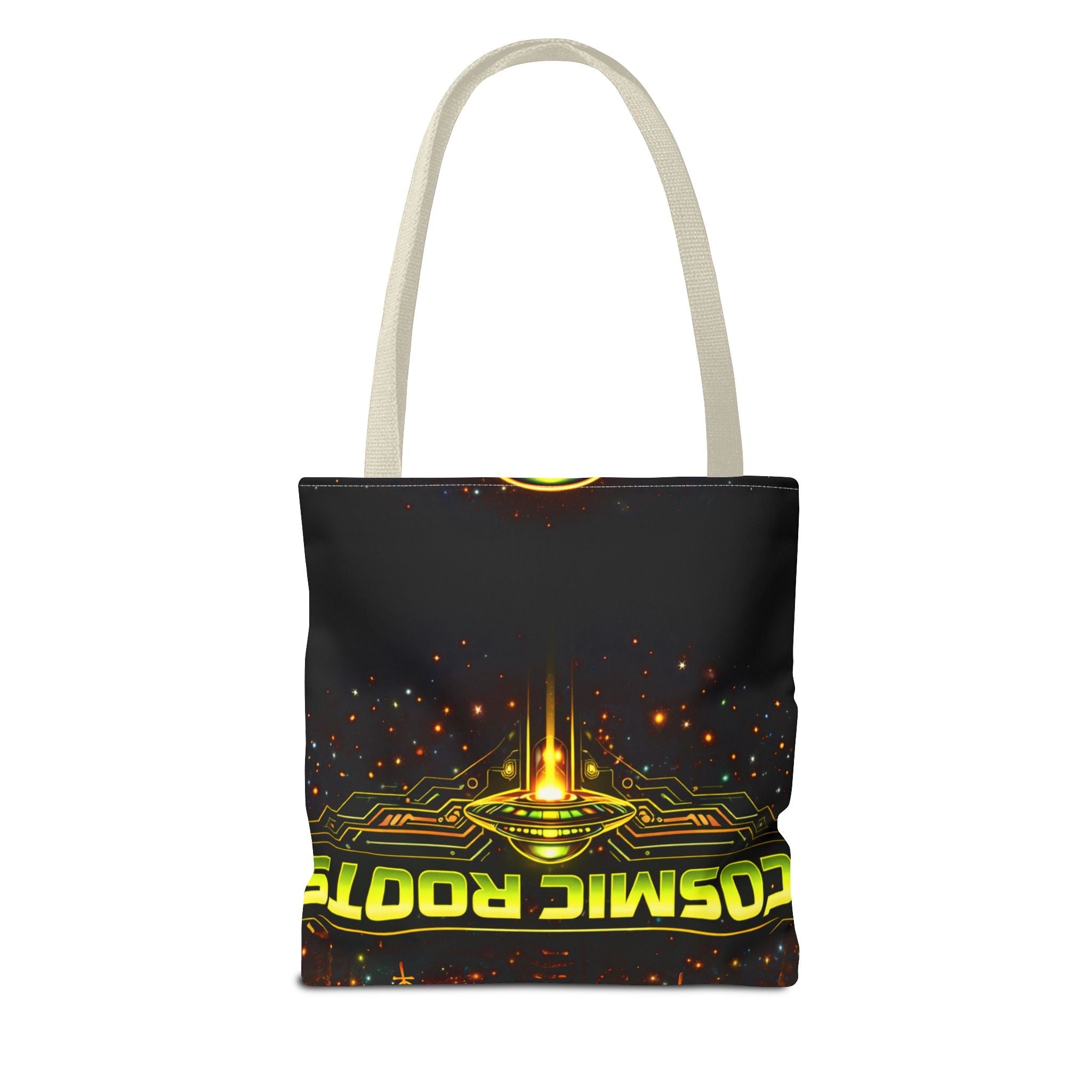 Alien UFO Tote Bag — Cosmic Roots AOP Graphic Tote Printify