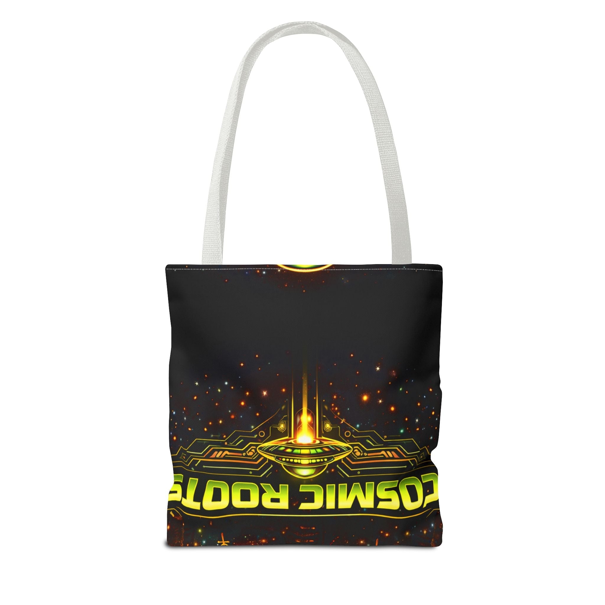 Alien UFO Tote Bag — Cosmic Roots AOP Graphic Tote Printify