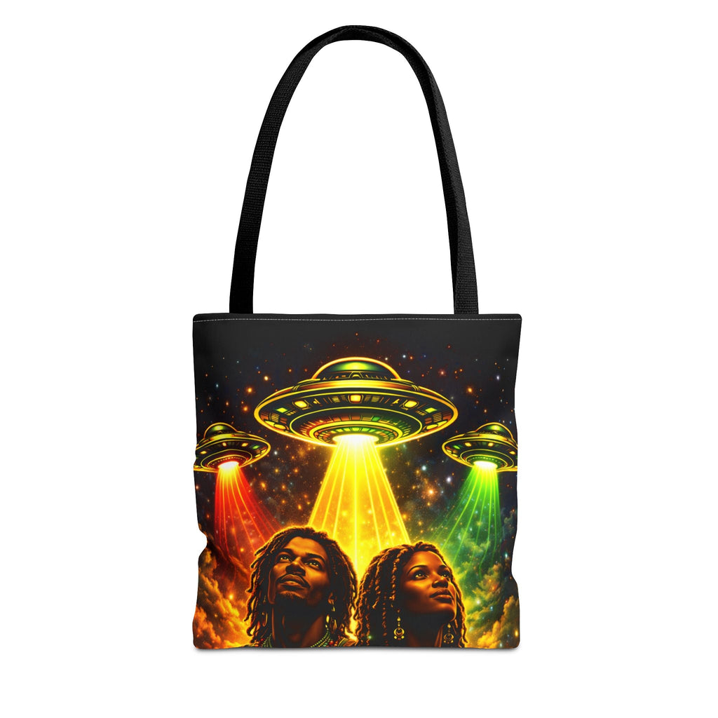 Alien UFO Tote Bag — Cosmic Roots AOP Graphic Tote Printify